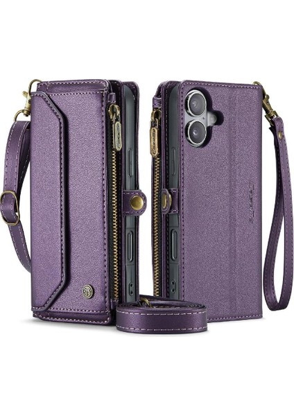 IPhone 16 Için Crossbody Durumda Artı Kart Tutucu Kılıf Cüzdan Cüzdan Kılıf Için (Yurt Dışından)