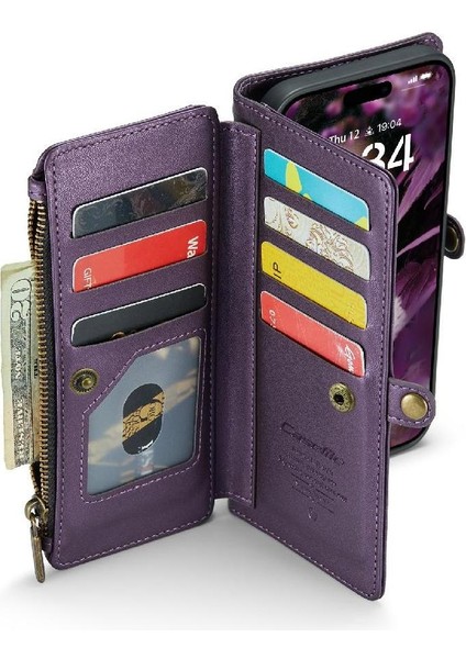 IPhone 16 Için Crossbody Durumda Artı Kart Tutucu Kılıf Cüzdan Cüzdan Kılıf Için (Yurt Dışından)
