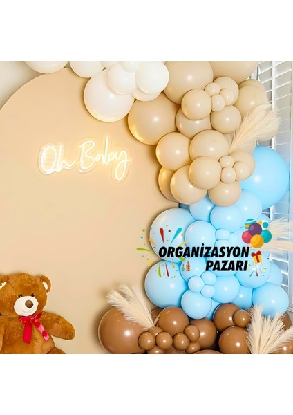Balon Seti Deniz Kumu-Beyaz-Karamel-Makaron Mavi 60 Lı Balon Zinciri Seti fırsatları