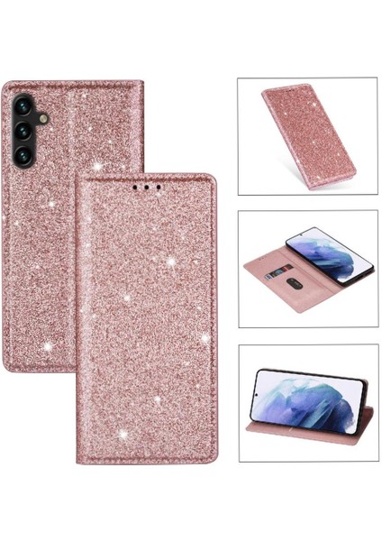 Glitter Flip Case Samsung Galaxy M13 5g Flip Case Cüzdan Pu Deri (Yurt Dışından)