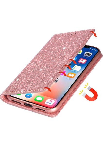 IPhone 7 Için Glitter Flip Case Artı/iphone 8 Artı Manyetik Kapatma Pu (Yurt Dışından)