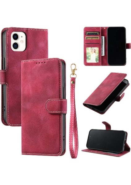 IPhone 11 Için Flip Case Cüzdan Kart Yuvaları Manyetik Bilek Kayışı Pu Deri (Yurt Dışından) fırsatları