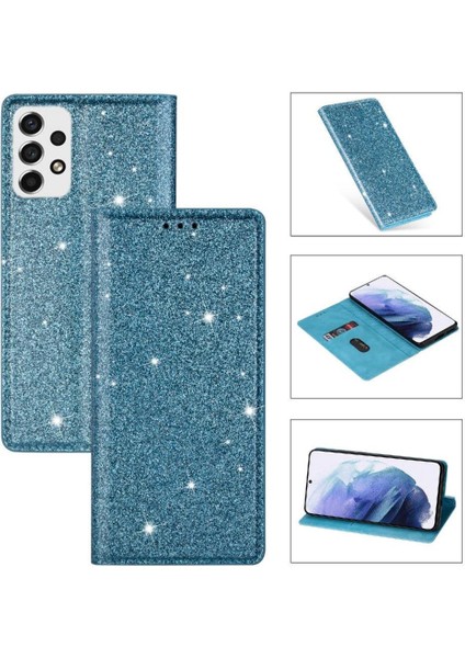 Samsung Galaxy A33 5g Manyetik Kapatma Pu Deri Için Glitter Flip Case (Yurt Dışından)