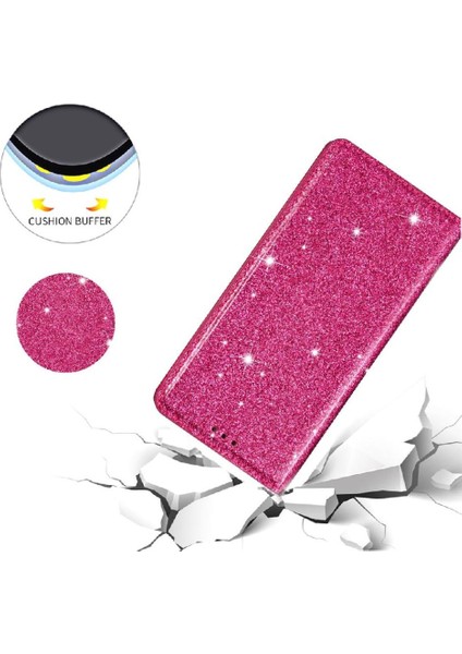 IPhone 15 Için Glitter Flip Case Pro Manyetik Kapatma Flip Case Cüzdan Kart (Yurt Dışından)