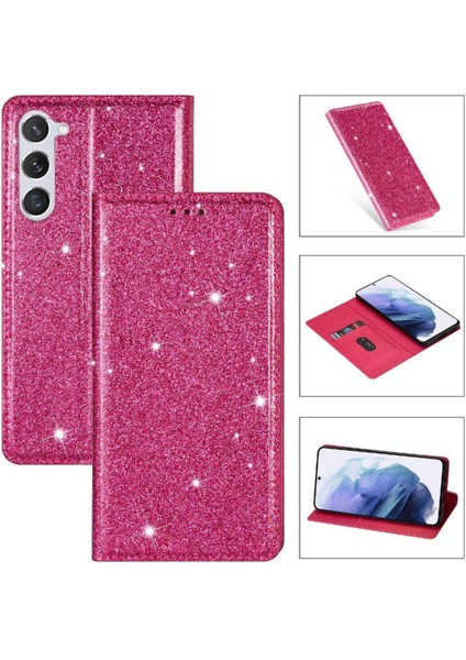 Samsung Galaxy S23 Için Glitter Flip Case Pu Deri Kart Tutucu Flip Case (Yurt Dışından)