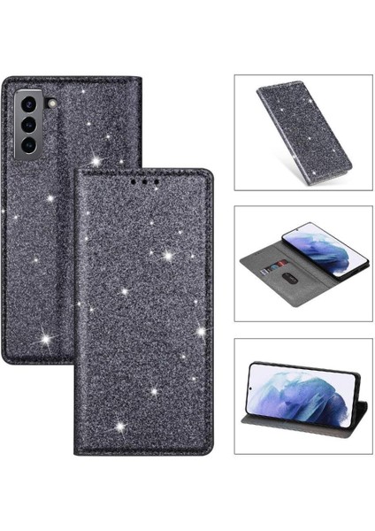 Samsung Galaxy S21 Artı 5g Pu Deri Manyetik Kart Için Glitter Flip Case (Yurt Dışından)