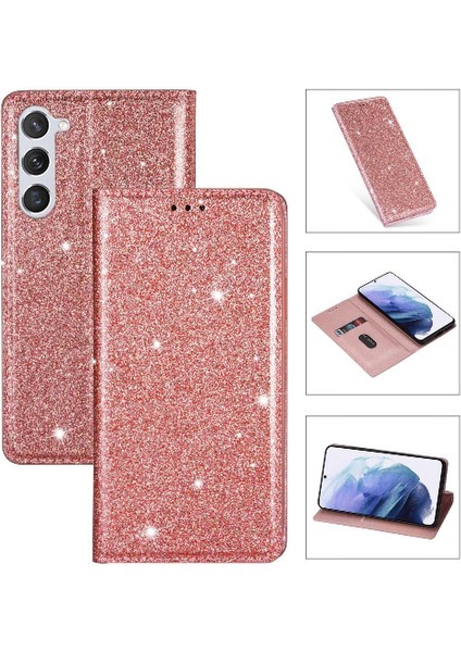 Samsung Galaxy S23 Artı Kart Tutucu Flip Case Cüzdan Için Glitter Flip Case (Yurt Dışından)