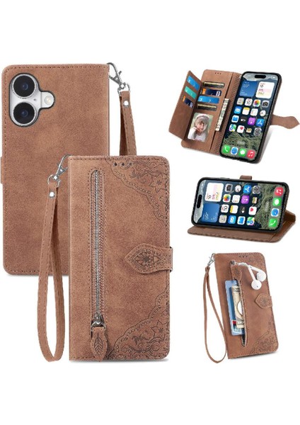 IPhone 16 Için Flip Case Artı Cüzdan Çok Renkli Çoklu Kart Yuvası Iş (Yurt Dışından)