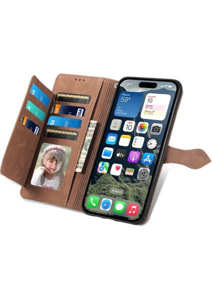 IPhone 16 Için Flip Case Artı Cüzdan Çok Renkli Çoklu Kart Yuvası Iş (Yurt Dışından)