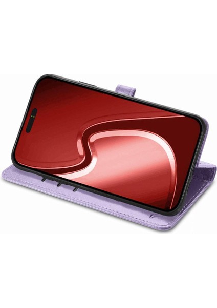 IPhone 16 Için Kılıf Pro Kapak Kapak Kısa Kayış Darbeye Deri Kılıf (Yurt Dışından)