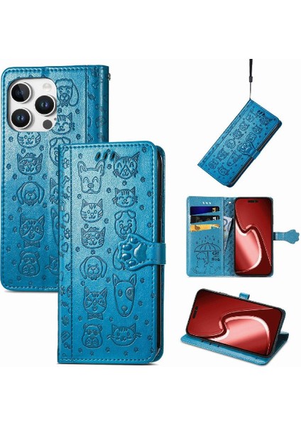IPhone 16 Için Kılıf Pro Max Kısa Kayış Darbeye Karikatür Hayvanlar Flip (Yurt Dışından) fırsatları