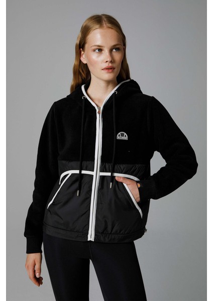 Fermuarlı Kapüşonlu Kadın Sweat EF188-BK