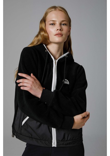 Fermuarlı Kapüşonlu Kadın Sweat EF188-BK modelleri