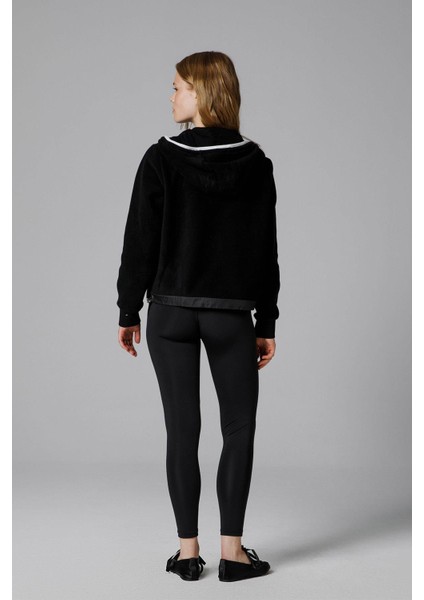 Fermuarlı Kapüşonlu Kadın Sweat EF188-BK indirimleri