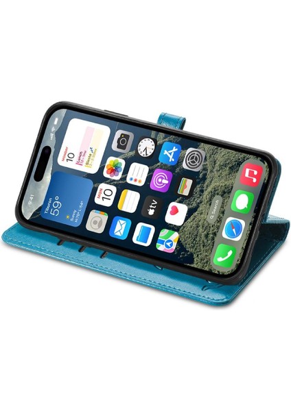 IPhone 16 Için Kılıf Kısa Kayış Deri Kılıf Kapak Kapak Karikatür Hayvanlar (Yurt Dışından) modelleri