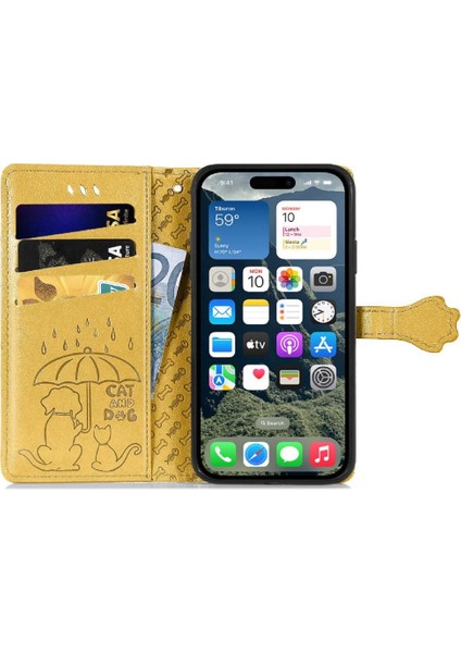 IPhone 16 Için Kılıf Kısa Kayış Deri Kılıf Kapak Kapak Karikatür Hayvanlar (Yurt Dışından) fırsatları