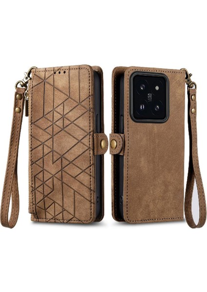 Xiaomi 14T Pro Için Flip Case Cüzdan Kapak Çevirin Deri Kılıf Basit (Yurt Dışından)