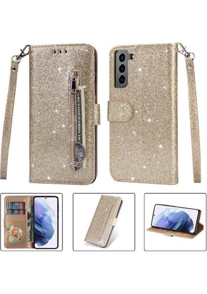 Samsung Galaxy S22 5g Için Fermuar Cep Durumda Kart Tutucu Bilek Kayışı Pu (Yurt Dışından)