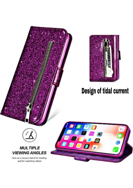 IPhone Xs Max Kart Tutucu Manyetik Kapatma Cüzdan Için Fermuarlı Cebi Durumda (Yurt Dışından)
