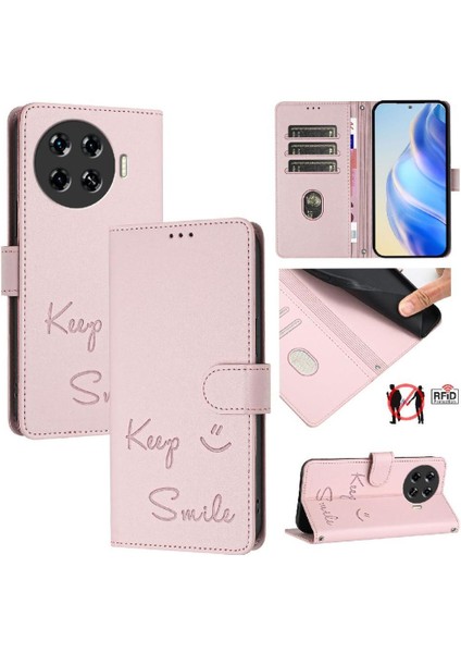 Tecno Spark 20 Pro Artı Rfıd Engelleme Pu Deri Kart Tutucu Flıp Için Kılıf (Yurt Dışından)