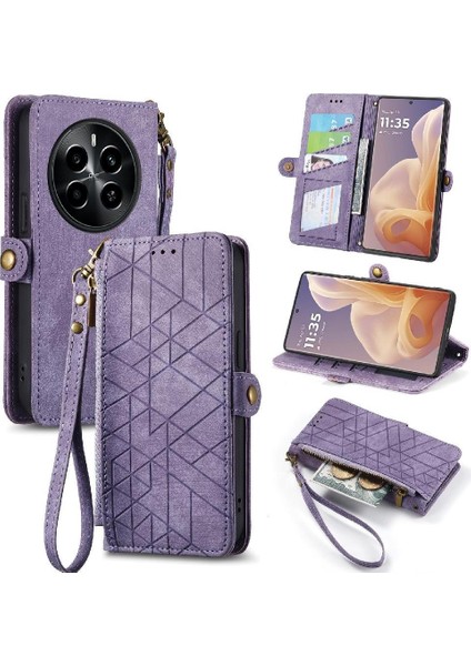 Realme 13 Flip Kapak Cüzdan Için Flip Case Basit Iş Darbeye Vaka (Yurt Dışından)