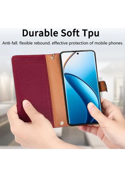 Realme 13 Cüzdan Darbeye Deri Kılıf Fermuar Aşk Için Flip Case (Yurt Dışından)