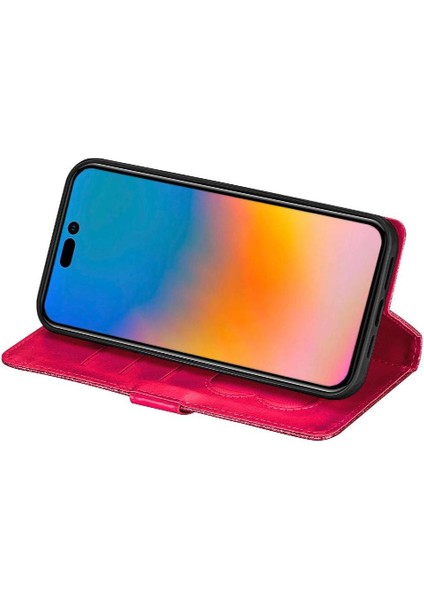 IPhone 14 Için Fermuarlı Cebi Durumda Pro Manyetik Kapatma Pu Deri Glitter (Yurt Dışından)