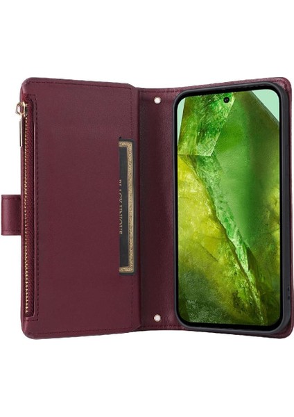 Google Piksel 8A Darbeye Dayanıklı Cüzdan Kart Yuvaları Kayış Için Flip Case (Yurt Dışından)