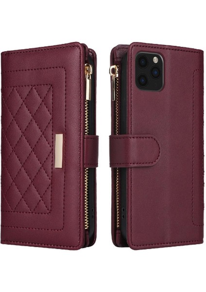 IPhone 11 Için Flip Case Pro Max Cüzdan Kayış Kart Yuvaları Darbeye (Yurt Dışından)