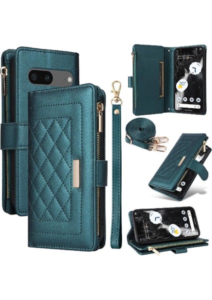 Google Piksel 7 Pro Kayış Darbeye Dayanıklı Cüzdan Kart Yuvaları Için Flip Case (Yurt Dışından)