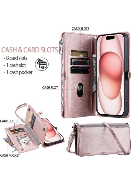 Google Piksel 7 Pro Durumda Cüzdan Rfıd Engelleme Uzun 9 Için Crossbody Durumda (Yurt Dışından)