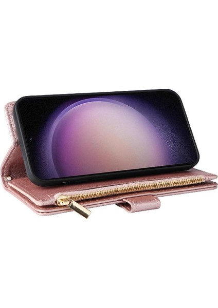 Samsung Galaxy S23 Kart Yuvaları Için Flip Case Kayış Darbeye Cüzdan (Yurt Dışından) modelleri