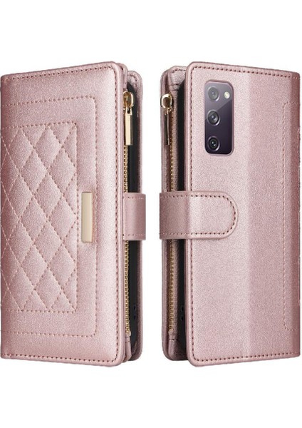 Samsung Galaxy S21 Darbeye Cüzdan Kart Yuvaları Kayış Için Flip Case (Yurt Dışından)