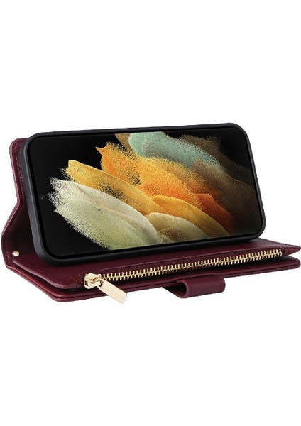 Samsung Galaxy S21 Ultra Kayış Darbeye Cüzdan Kart Yuvaları Için Flip Case (Yurt Dışından) fiyatları