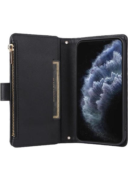 IPhone 11 Için Flip Case Pro Max Cüzdan Kayış Kart Yuvaları Darbeye (Yurt Dışından)