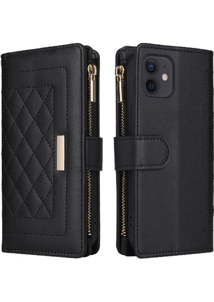 IPhone 12 Kart Yuvaları Için Flip Case Kayış Cüzdan Darbeye (Yurt Dışından)