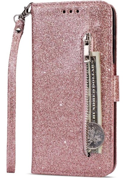 Huawei P30 Lite Glitter Cüzdan Kılıf Bilek Kayışı Için Fermuarlı Cebi Durumda (Yurt Dışından) fiyatları