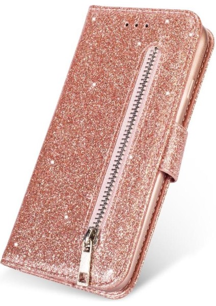 Huawei P30 Lite Glitter Cüzdan Kılıf Bilek Kayışı Için Fermuarlı Cebi Durumda (Yurt Dışından) fırsatları