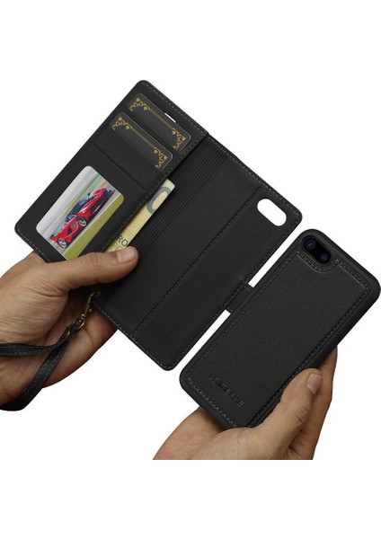 IPhone 7 Için Flip Case Artı/8 Artı Cüzdan Kılıf Pu Deri Bölünmüş Deri 2 (Yurt Dışından) modelleri