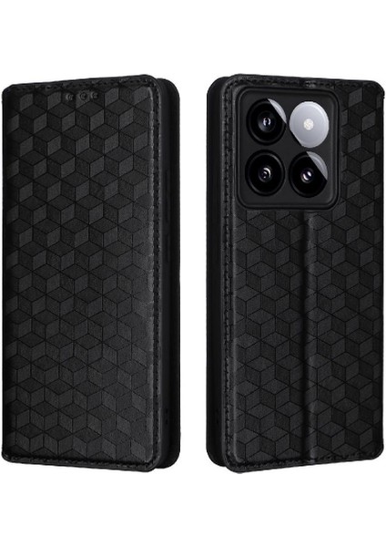 Xiaomi 14T Pro Pu Deri Kart Yuvaları Için Flip Case Tutucu 3D Desen (Yurt Dışından)