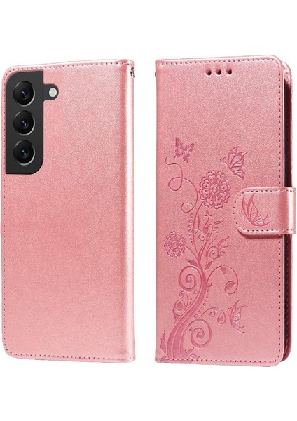 Samsung Galaxy S21 Flip Deri Çiçek Kart Yuvaları Için Flip Case (Yurt Dışından)