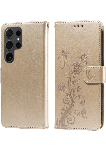 Samsung Galaxy S24 Için Flip Case Ultra Flip Deri Cardyuvaları Çiçek (Yurt Dışından)