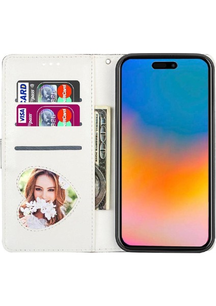 IPhone 15 Için Fermuar Cep Durumda Artı Glitter Cüzdan Kılıf Manyetik Pu (Yurt Dışından)
