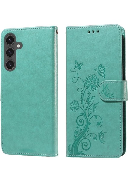 Samsung Galaxy S24 Fe Flip Cardyuvaları Çiçek Deri Için Flip Case (Yurt Dışından)