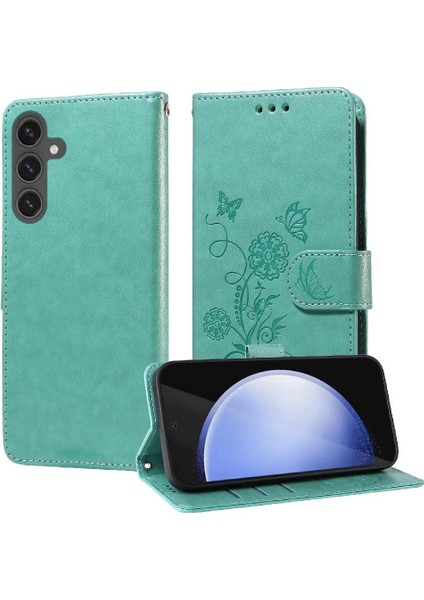 Samsung Galaxy S24 Fe Flip Cardyuvaları Çiçek Deri Için Flip Case (Yurt Dışından)