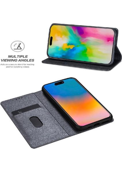 IPhone 16 Pro Max Manyetik Kapatma Flip Case Cüzdan Için Glitter Flip Case (Yurt Dışından)