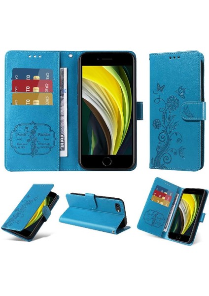 IPhone 6 Için Flip Case Kart Yuvaları Deri Flip Çiçek (Yurt Dışından)