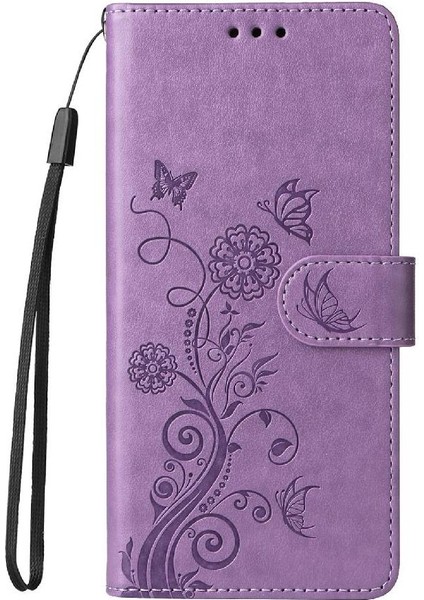 IPhone 15 Flip Deri Kart Yuvaları Çiçek Için Flip Case (Yurt Dışından)