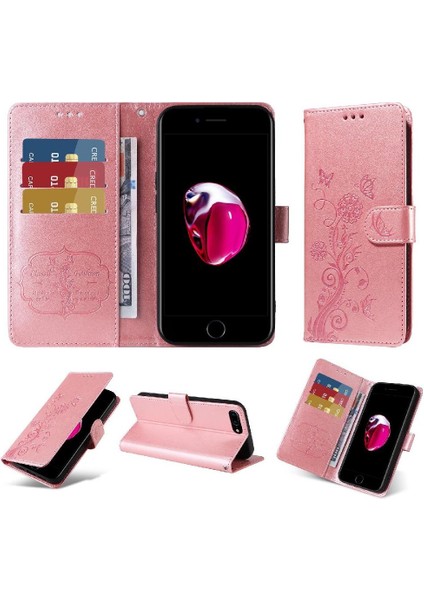 IPhone 7 Için Flip Case Artı/8 Artı Kart Yuvaları Çiçek Deri Flip (Yurt Dışından) fırsatları