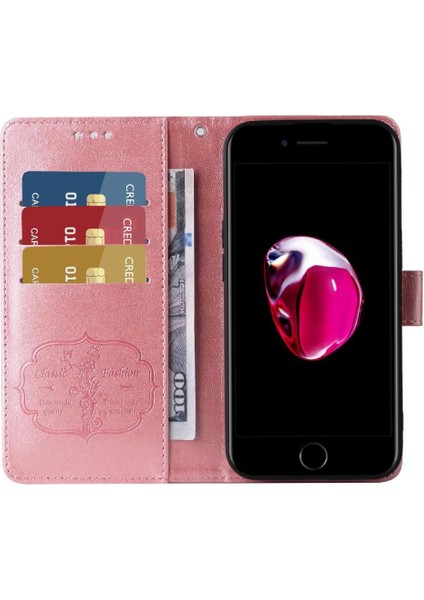 IPhone 7 Için Flip Case Artı/8 Artı Kart Yuvaları Çiçek Deri Flip (Yurt Dışından) indirimleri